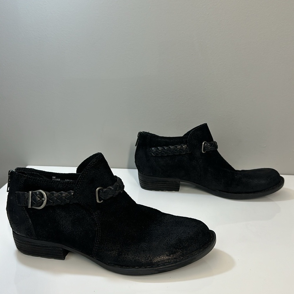 Born Sylvia Black Leather Booties Size 9 - Picture 2 of 16